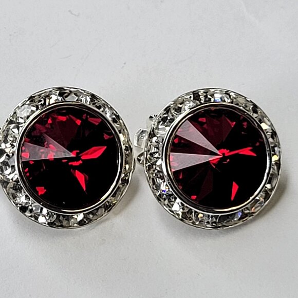Red Clip On Earrings, 22mm Red ClipOns Earrings - Picture 1 of 4